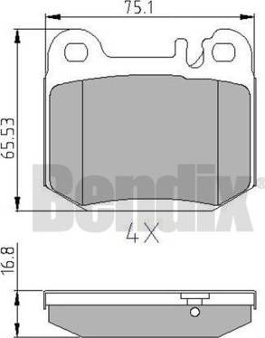 BENDIX 510805 - Гальмівні колодки, дискові гальма avtolavka.club