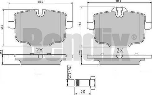 BENDIX 510803 - Гальмівні колодки, дискові гальма avtolavka.club