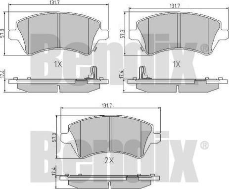 BENDIX 510815 - Гальмівні колодки, дискові гальма avtolavka.club