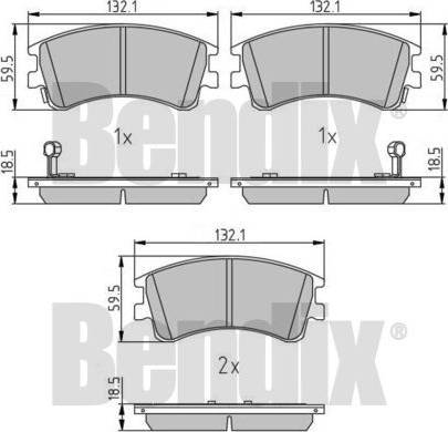 BENDIX 510818 - Гальмівні колодки, дискові гальма avtolavka.club