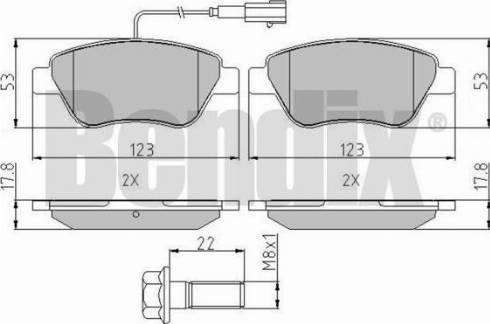 BENDIX 510884 - Гальмівні колодки, дискові гальма avtolavka.club