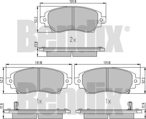 BENDIX 510835 - Гальмівні колодки, дискові гальма avtolavka.club