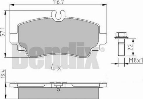 BENDIX 510836 - Гальмівні колодки, дискові гальма avtolavka.club