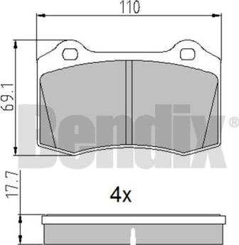 BENDIX 510833 - Гальмівні колодки, дискові гальма avtolavka.club