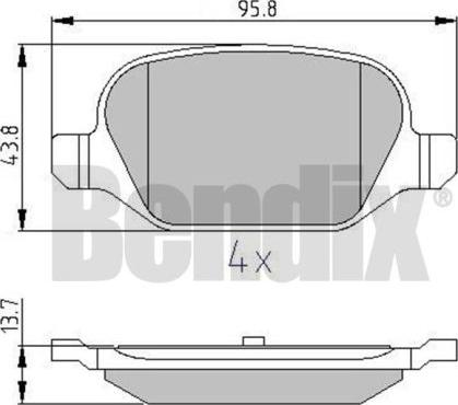 BENDIX 510832 - Гальмівні колодки, дискові гальма avtolavka.club