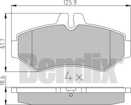 BENDIX 510824 - Гальмівні колодки, дискові гальма avtolavka.club