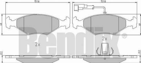 BENDIX 510822 - Гальмівні колодки, дискові гальма avtolavka.club