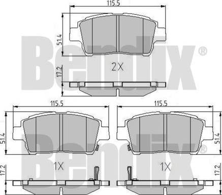 BENDIX 510879 - Гальмівні колодки, дискові гальма avtolavka.club