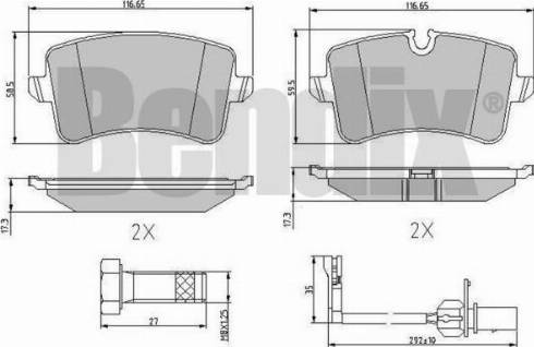 BENDIX 510875 - Гальмівні колодки, дискові гальма avtolavka.club