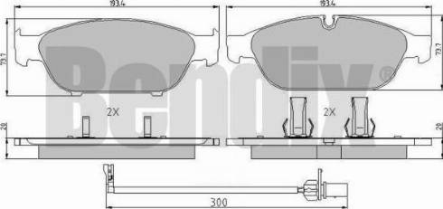 BENDIX 510876 - Гальмівні колодки, дискові гальма avtolavka.club