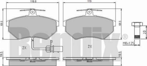 BENDIX 510391 - Гальмівні колодки, дискові гальма avtolavka.club