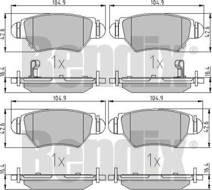 BENDIX 510341 - Гальмівні колодки, дискові гальма avtolavka.club