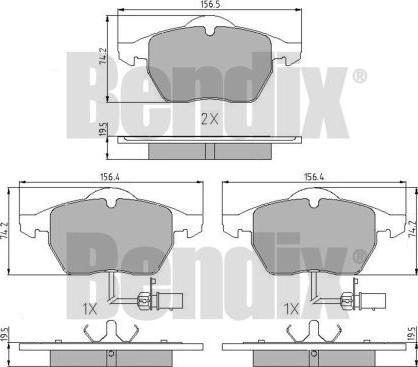 BENDIX 510343 - Гальмівні колодки, дискові гальма avtolavka.club