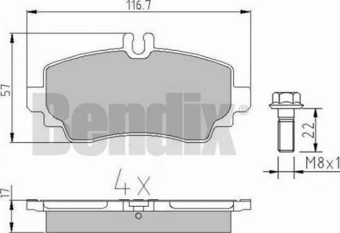 BENDIX 510342 - Гальмівні колодки, дискові гальма avtolavka.club