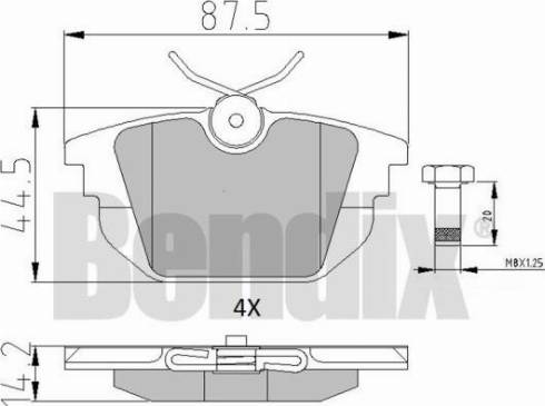 BENDIX 510355 - Гальмівні колодки, дискові гальма avtolavka.club