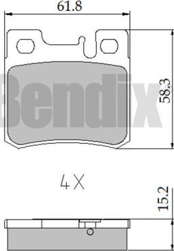 BENDIX 510300 - Гальмівні колодки, дискові гальма avtolavka.club