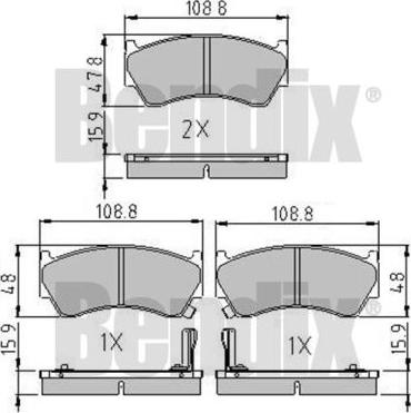 BENDIX 510301 - Гальмівні колодки, дискові гальма avtolavka.club