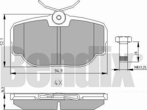 BENDIX 510314 - Гальмівні колодки, дискові гальма avtolavka.club