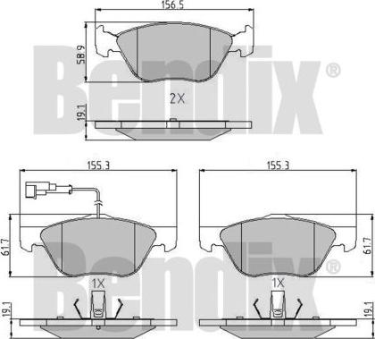 BENDIX 510388 - Гальмівні колодки, дискові гальма avtolavka.club