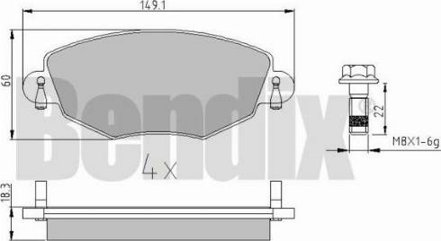 BENDIX 510371 - Гальмівні колодки, дискові гальма avtolavka.club