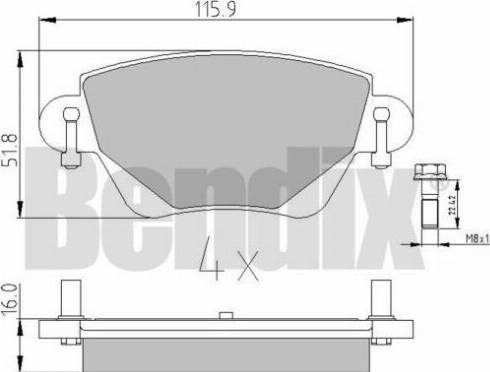 BENDIX 510372 - Гальмівні колодки, дискові гальма avtolavka.club