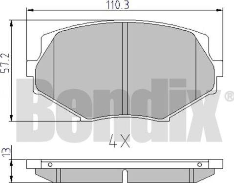 BENDIX 510298 - Гальмівні колодки, дискові гальма avtolavka.club