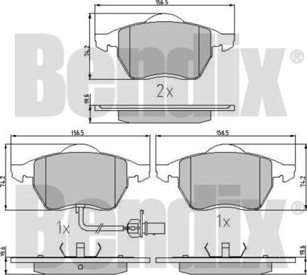 BENDIX 510244 - Гальмівні колодки, дискові гальма avtolavka.club