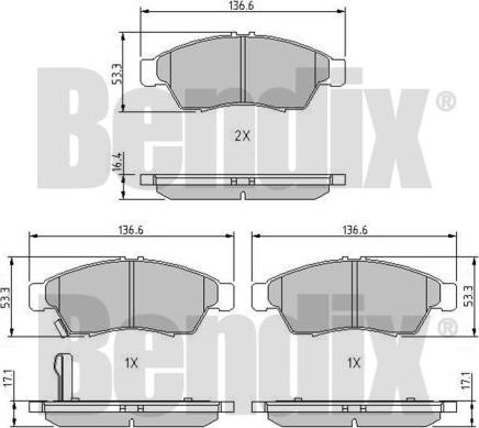 BENDIX 510242 - Гальмівні колодки, дискові гальма avtolavka.club