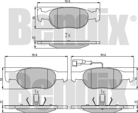 BENDIX 510259 - Гальмівні колодки, дискові гальма avtolavka.club