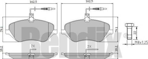 BENDIX 510250 - Гальмівні колодки, дискові гальма avtolavka.club