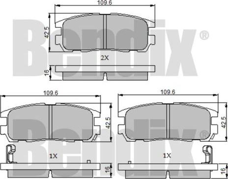 BENDIX 510253 - Гальмівні колодки, дискові гальма avtolavka.club