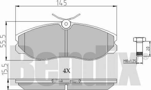 BENDIX 510257 - Гальмівні колодки, дискові гальма avtolavka.club