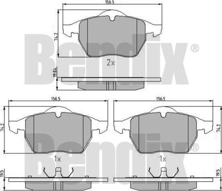 BENDIX 510263 - Гальмівні колодки, дискові гальма avtolavka.club