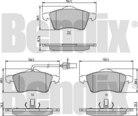 BENDIX 510208 - Гальмівні колодки, дискові гальма avtolavka.club