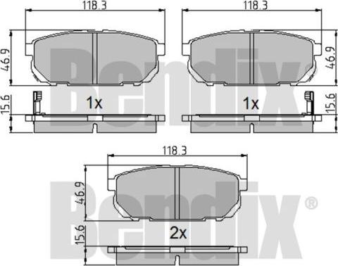 BENDIX 510219 - Гальмівні колодки, дискові гальма avtolavka.club