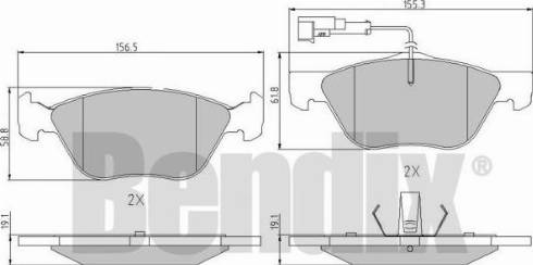 BENDIX 510288 - Гальмівні колодки, дискові гальма avtolavka.club