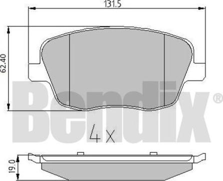 BENDIX 510233 - Гальмівні колодки, дискові гальма avtolavka.club