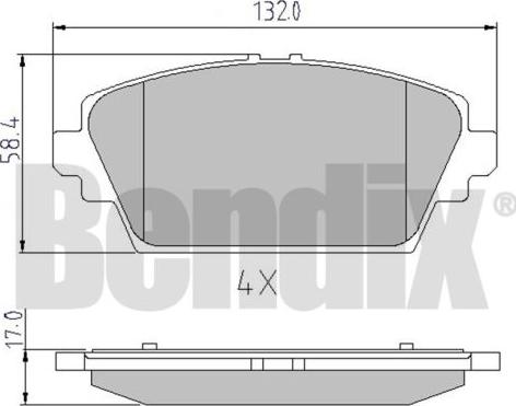 BENDIX 510232 - Гальмівні колодки, дискові гальма avtolavka.club