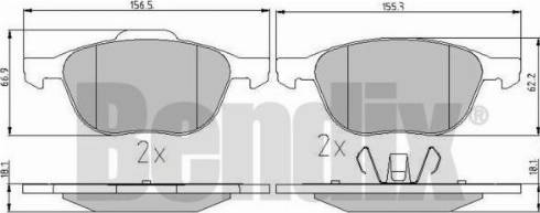 BENDIX 510237 - Гальмівні колодки, дискові гальма avtolavka.club