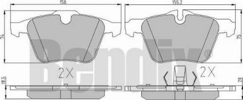 BENDIX 510799 - Гальмівні колодки, дискові гальма avtolavka.club