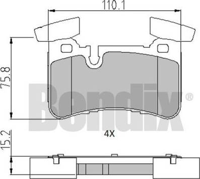 BENDIX 510790 - Гальмівні колодки, дискові гальма avtolavka.club