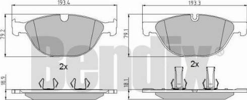 BENDIX 510791 - Гальмівні колодки, дискові гальма avtolavka.club