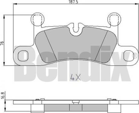 BENDIX 510798 - Гальмівні колодки, дискові гальма avtolavka.club