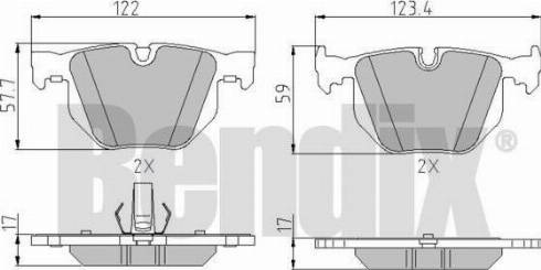 BENDIX 510752 - Гальмівні колодки, дискові гальма avtolavka.club