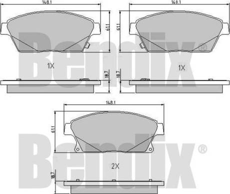 BENDIX 510760 - Гальмівні колодки, дискові гальма avtolavka.club