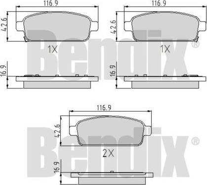 BENDIX 510761 - Гальмівні колодки, дискові гальма avtolavka.club