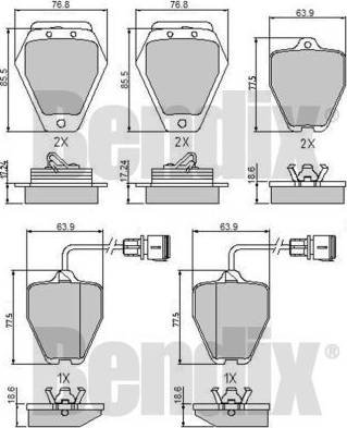 BENDIX 510762 - Гальмівні колодки, дискові гальма avtolavka.club