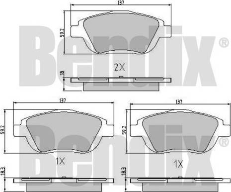 BENDIX 510767 - Гальмівні колодки, дискові гальма avtolavka.club