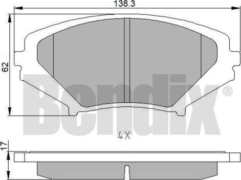 BENDIX 510700 - Гальмівні колодки, дискові гальма avtolavka.club