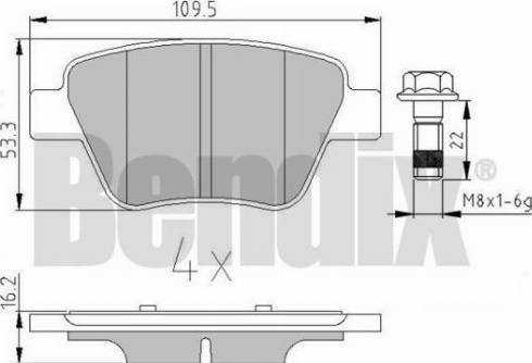 BENDIX 510719 - Гальмівні колодки, дискові гальма avtolavka.club